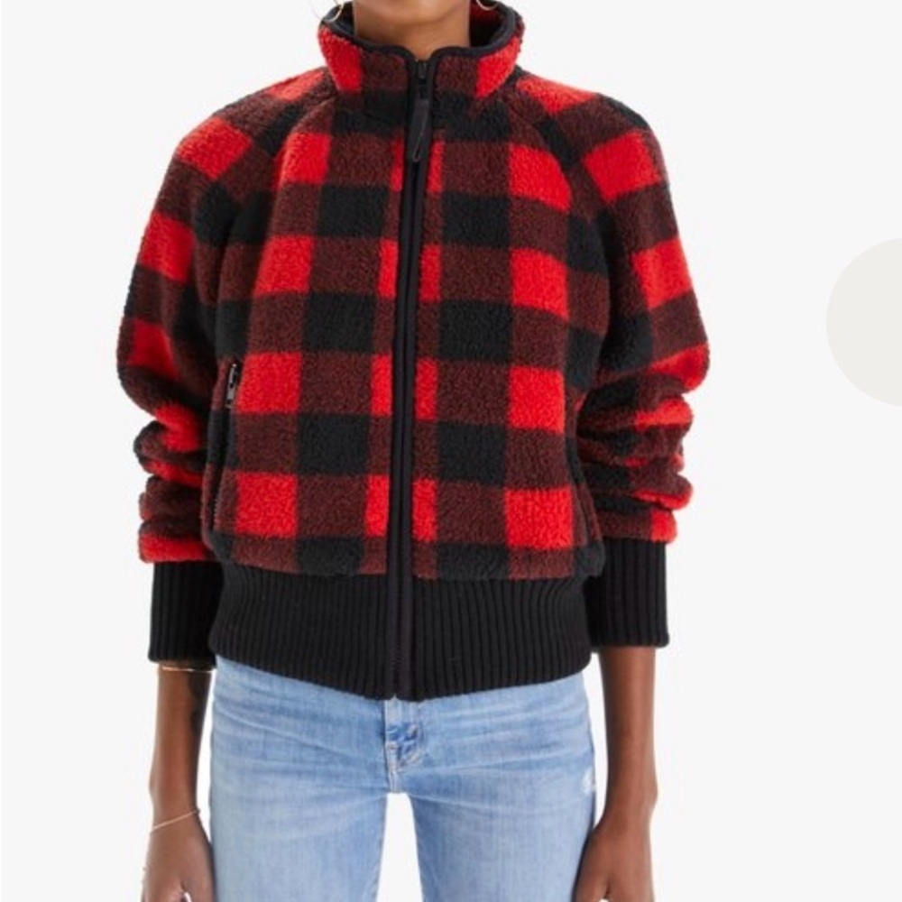 MOTHER Denim Buffalo Plaid Sherpa Jacket | Small
